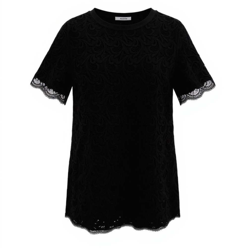 EUC I-D Black Lace Dress Crochet‎ Embroidered Floral 8-10